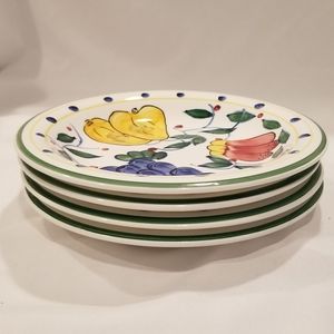 Set of 4 Gibson Mediterranean Garden salad plates